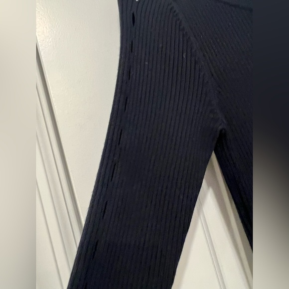 Sandro Paris Navy Embroidered Fit and Flare Dress - Picture 3 of 5